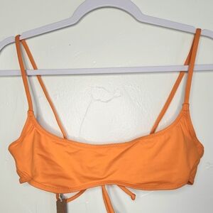 NWT SKIMS Recycled Swim Micro Scoop Bikini Top, Orange, Women's Size XL
